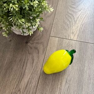 Vintage MCM‎ Hand Blown Yellow Mango Glass Fruit